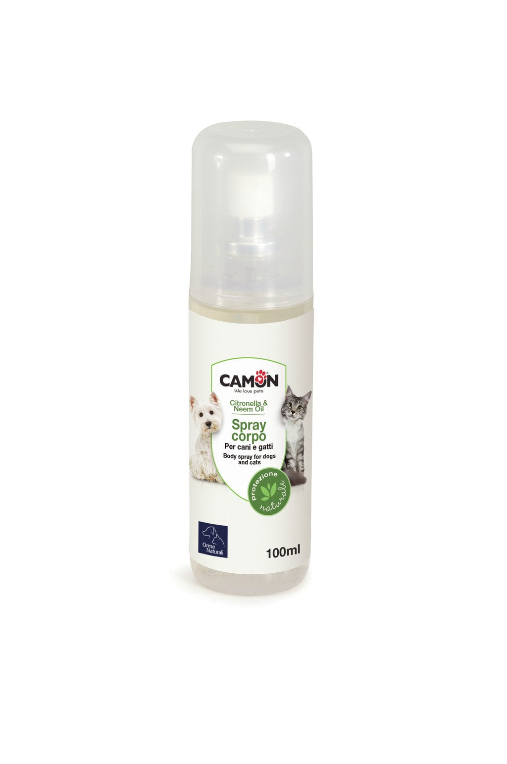 Camon Spray corpo per cani e gatti con Citronella e Olio di Neem - 100ml Camon Spray corpo per cani e gatti con Citronella e Olio di Neem - 100ml